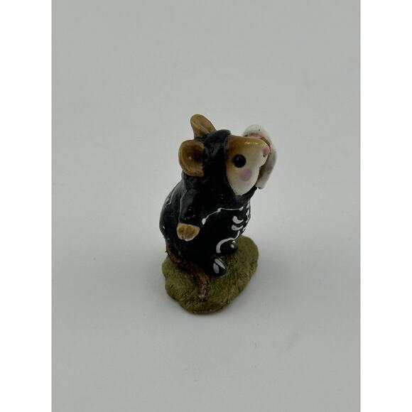 Wee Forest Folk "Skeleton Mousey" 1987 Mouse Halloween M-157 A. Petersen Retired - Picture 5 of 9